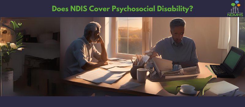 Two individuals discussing NDIS mental health and disability support with an NDMHS NDIS coordinator.